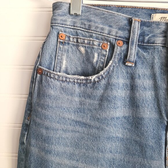 Madewell Jeans Womens Size 27 Classic Straight High Rise Crop Distressed - Picture 5 of 12